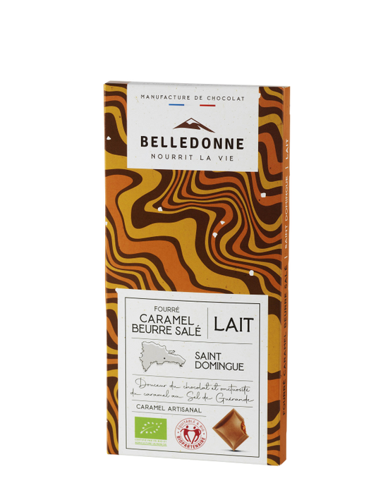 Belledonne -- Tablette fourrée - chocolat au lait caramel beurre salé - 80 g