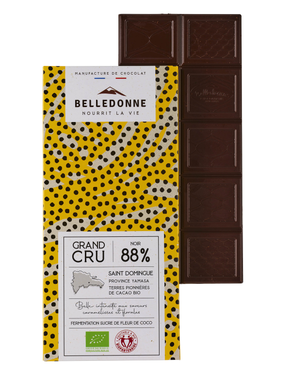 Belledonne -- Tablette noir 88% sucre coco bio - 100 g