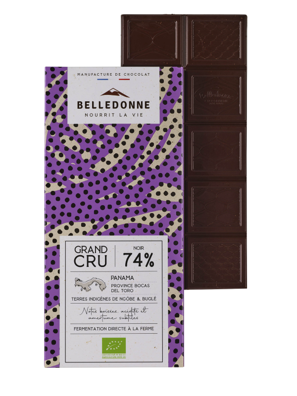 Belledonne -- Tablette noir 74% panama - 100 g