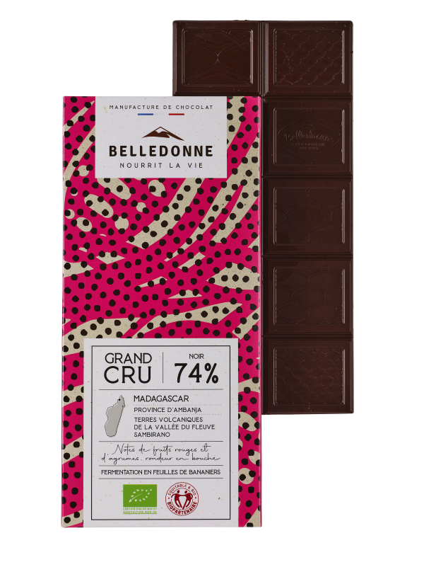 Belledonne -- Tablette grand cru - chocolat noir 74% madagascar - 100 g