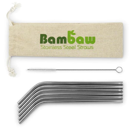 Bambaw -- Pailles en inox avec pochette - 6 pailles