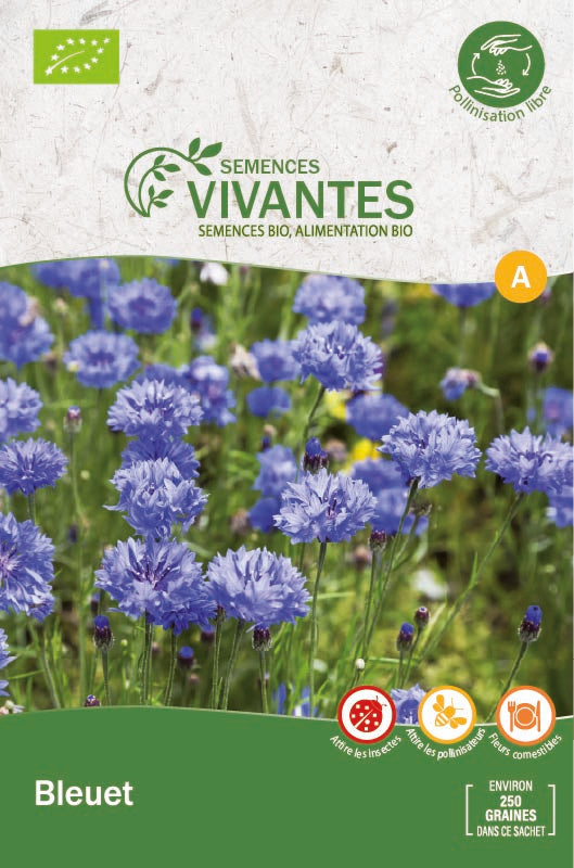 Semences Vivantes -- Bleuet Bio - sachet de 250 graines