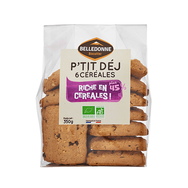 Belledonne -- Biscuit p'tit déj 6 céréales bio - 350 g